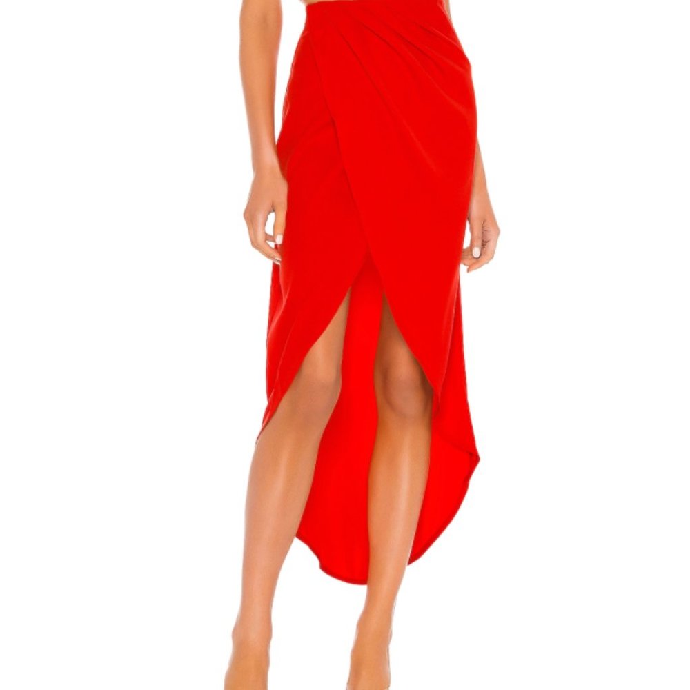 Revolve Superdown Arielle Slit Maxi Skirt Red XXS